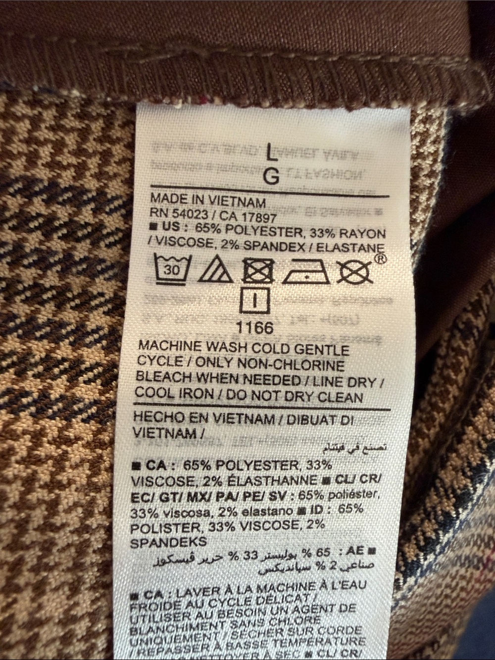 Old Navy Taylor Wide-Leg Trouser Pants -
Brown Plaid Size Large - Picture 6 of 6